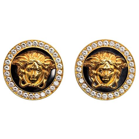 versace medusa earrings price|Versace enamel earrings.